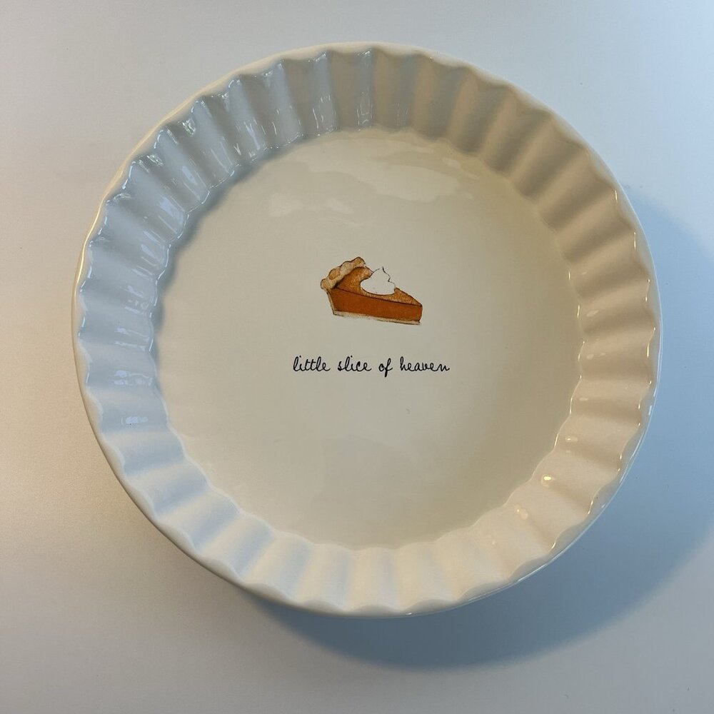 Rae Dunn Fall Collection Little Slice Of Heaven 9 " Pie Plate Dish Ceramic